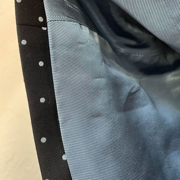 Rebecca Taylor Polka Dot Black & Blue Wool Blend Blazer Jacket size 8rebe - Picture 6 of 7